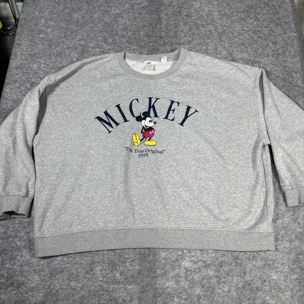 HM Mickey Mouse The True Original 1928 Gray Oversized Sweatshirt XXL